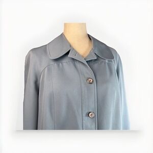 Vintage 60s Forecaster of Boston Women's Coat M* Blue Mod‎ Collar Long Jacket